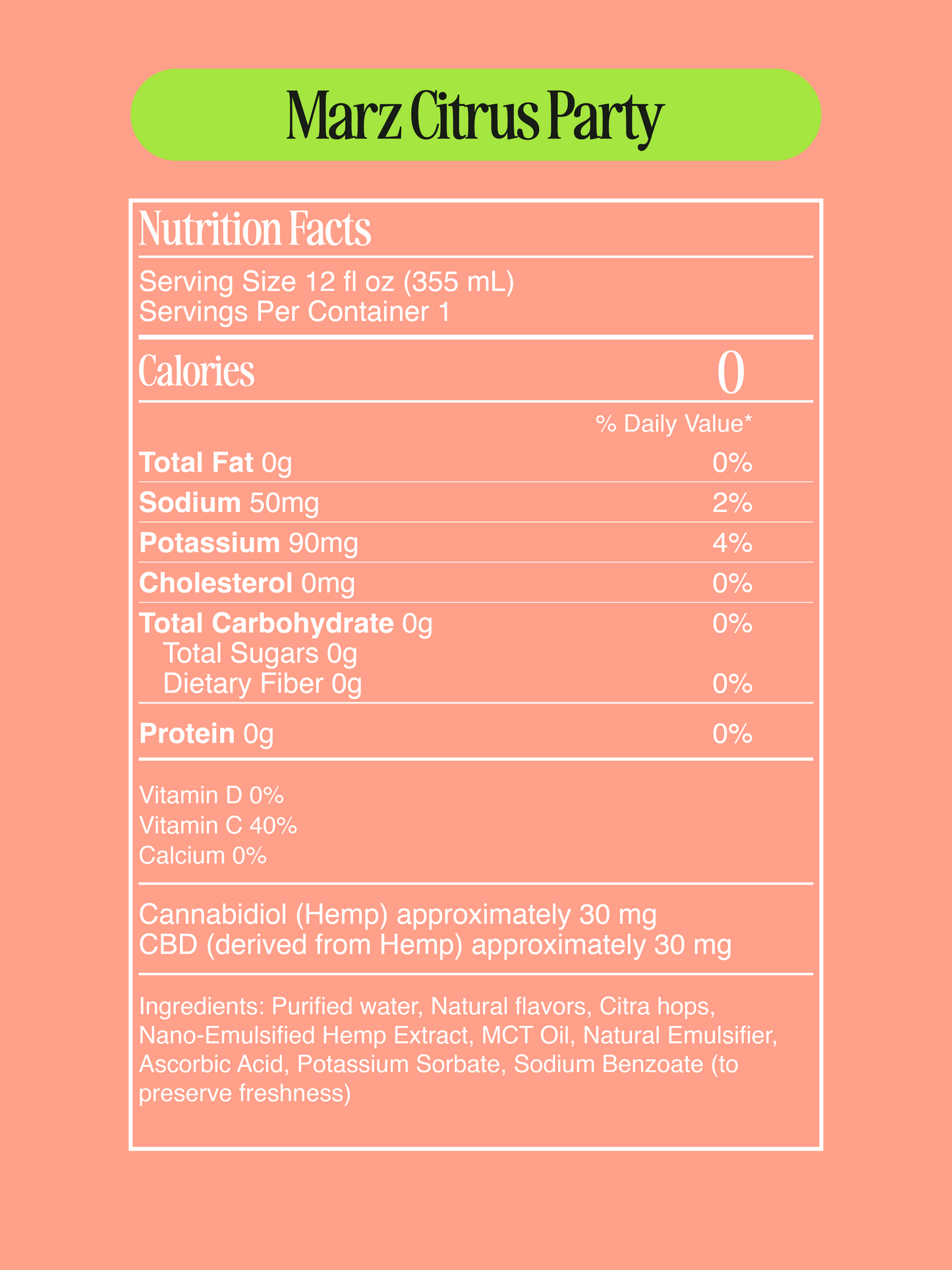 Marz - CBD Botanical Seltzer - 30mg